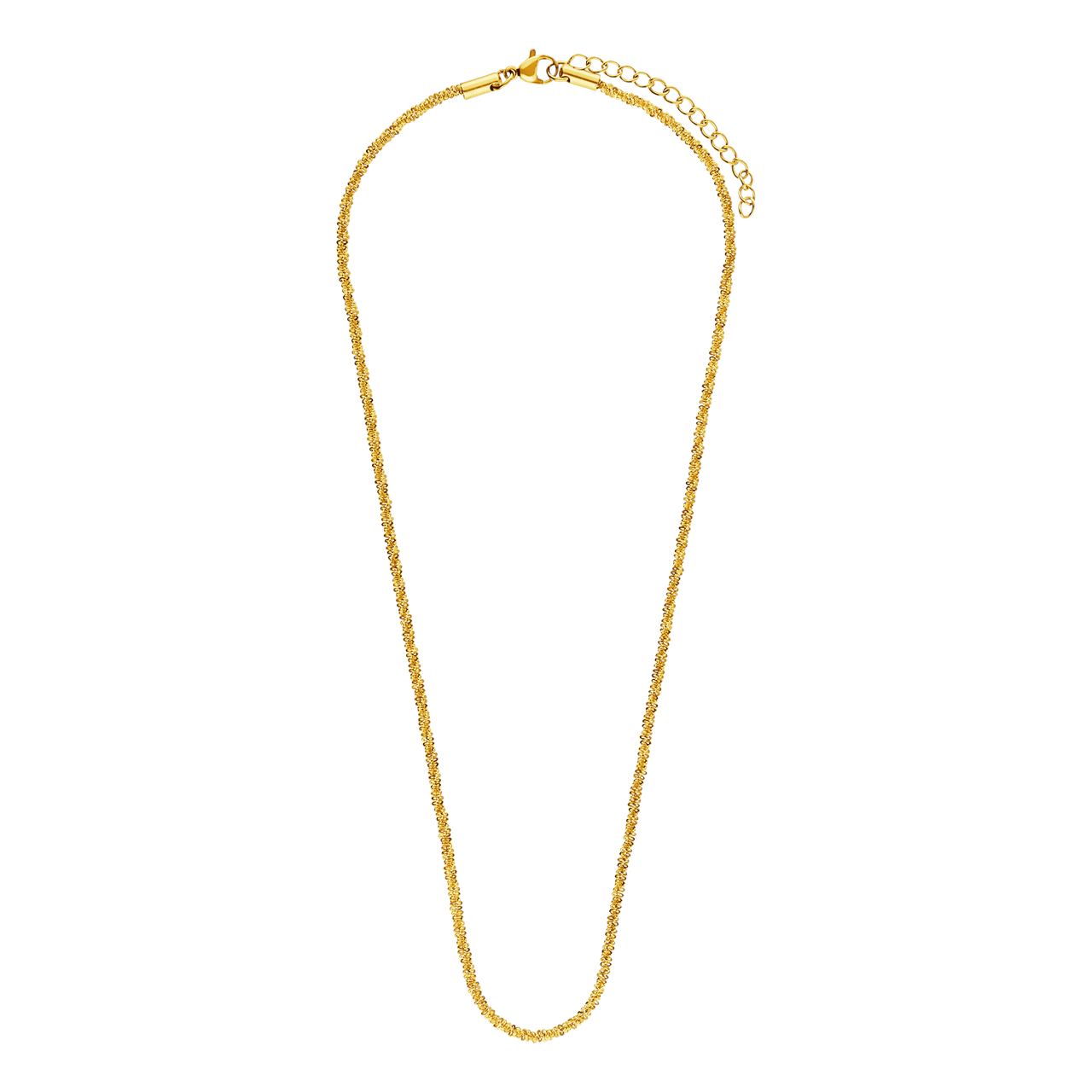 Myla stainless steel goldplated ketting met schakel gedraaid voor dames