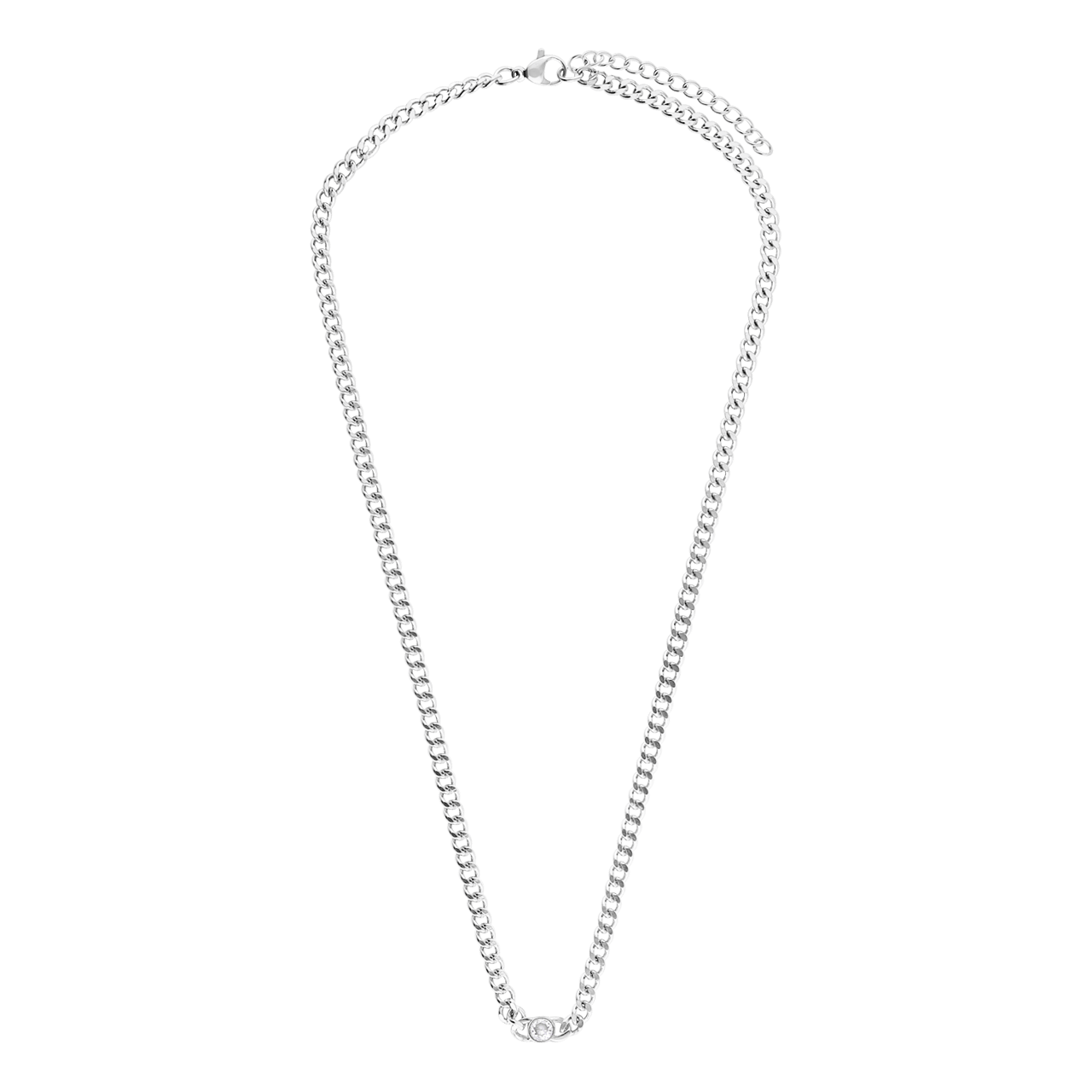 Myla stainless steel ketting gourmet met zirkonia voor dames