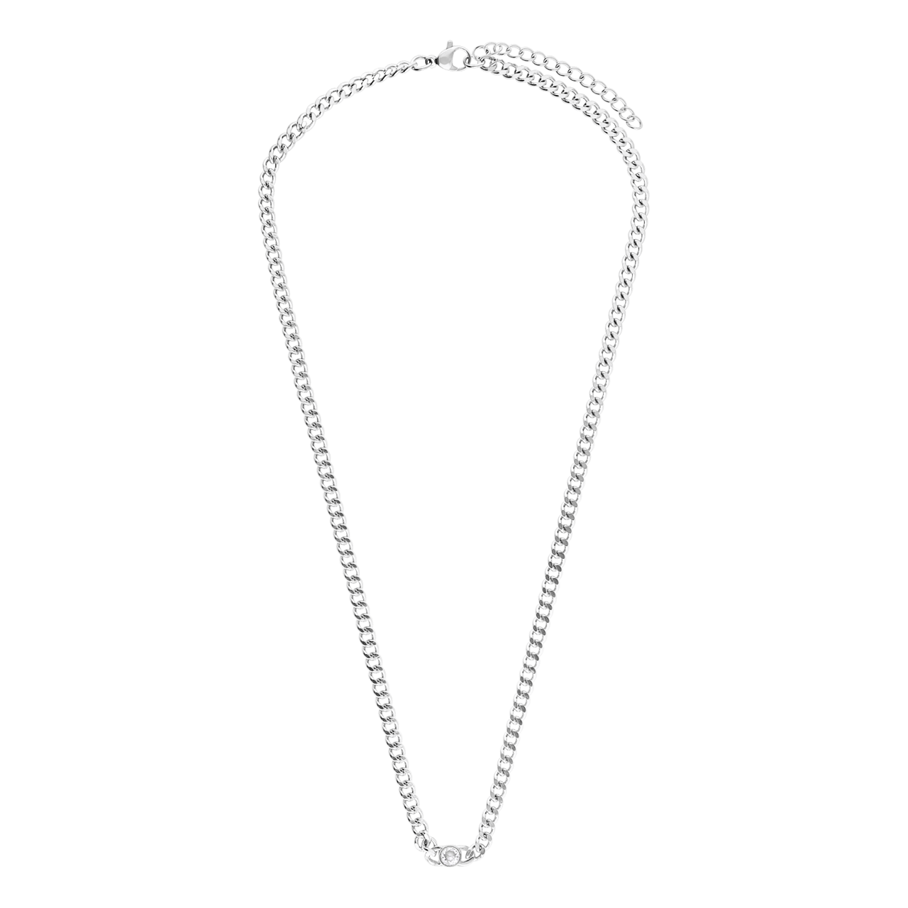 Myla stalen ketting gourmet met zirkonia voor dames