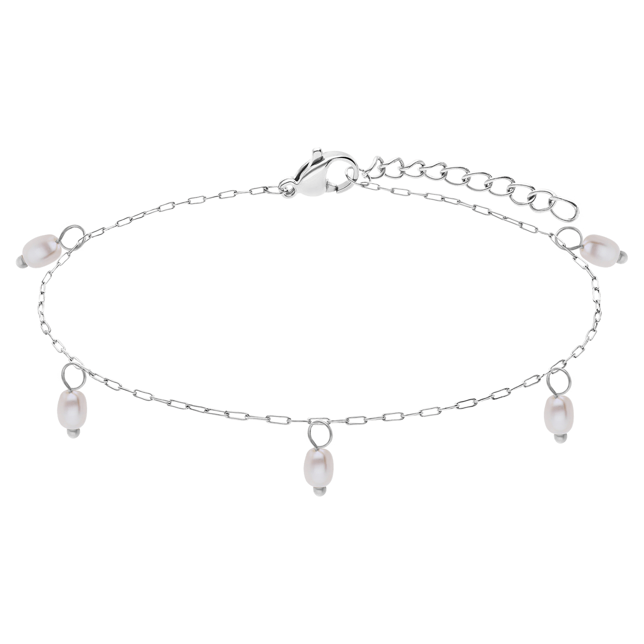 Armbandset aus Edelstahl mit Perle