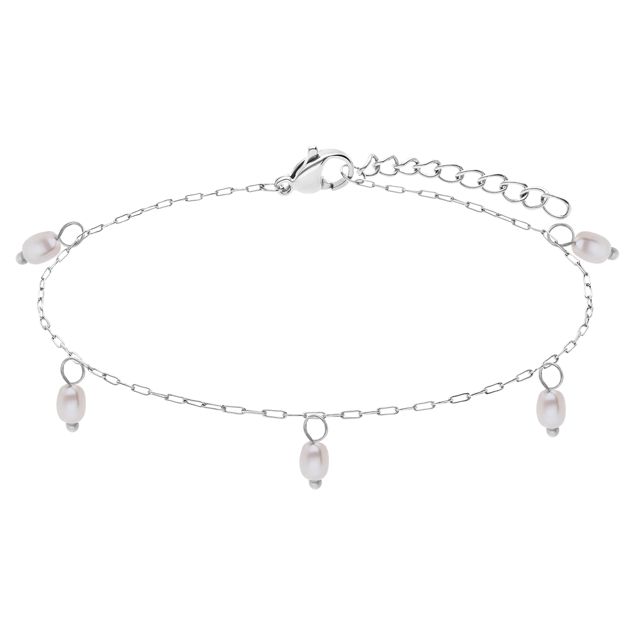 Stainless steel armbandenset met parel