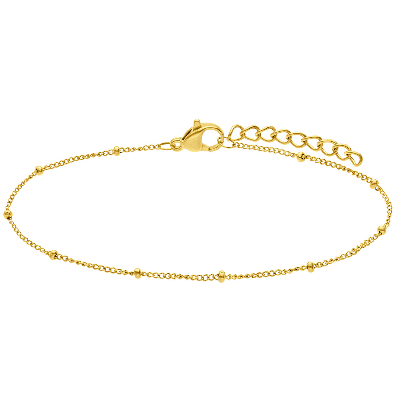 Stainless steel goldplated armbandenset met parel