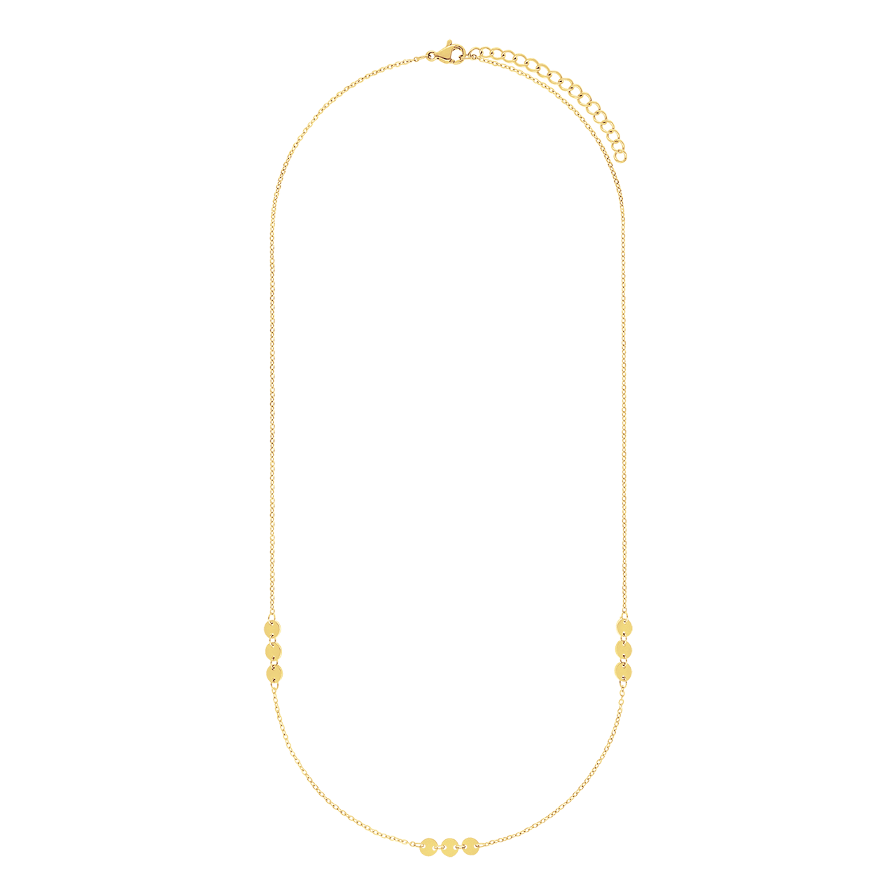 Stainless steel goldplated ketting met hanger plat/rond