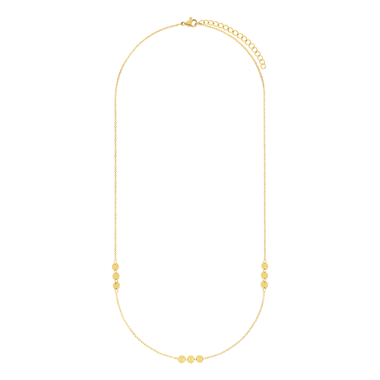 Stalen goldplated ketting met hanger voor dames