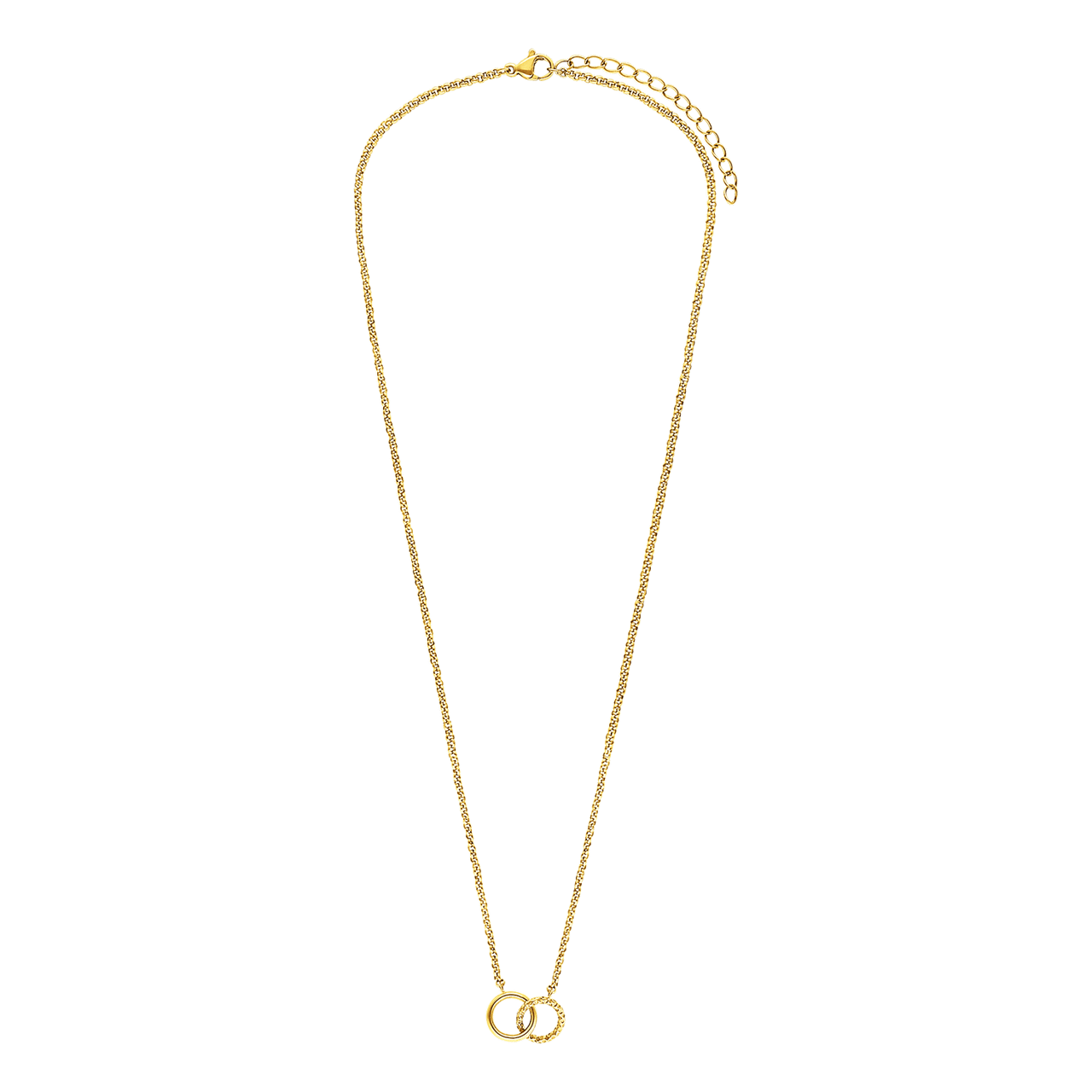 Stalen goldplated ketting met hanger voor dames