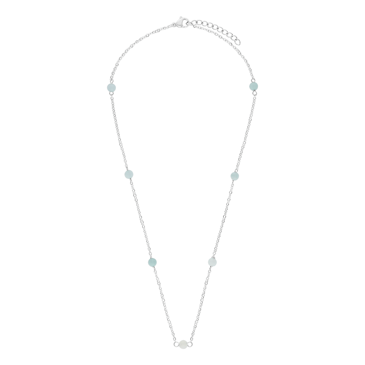 Stainless steel ketting gemstone amazonite voor dames