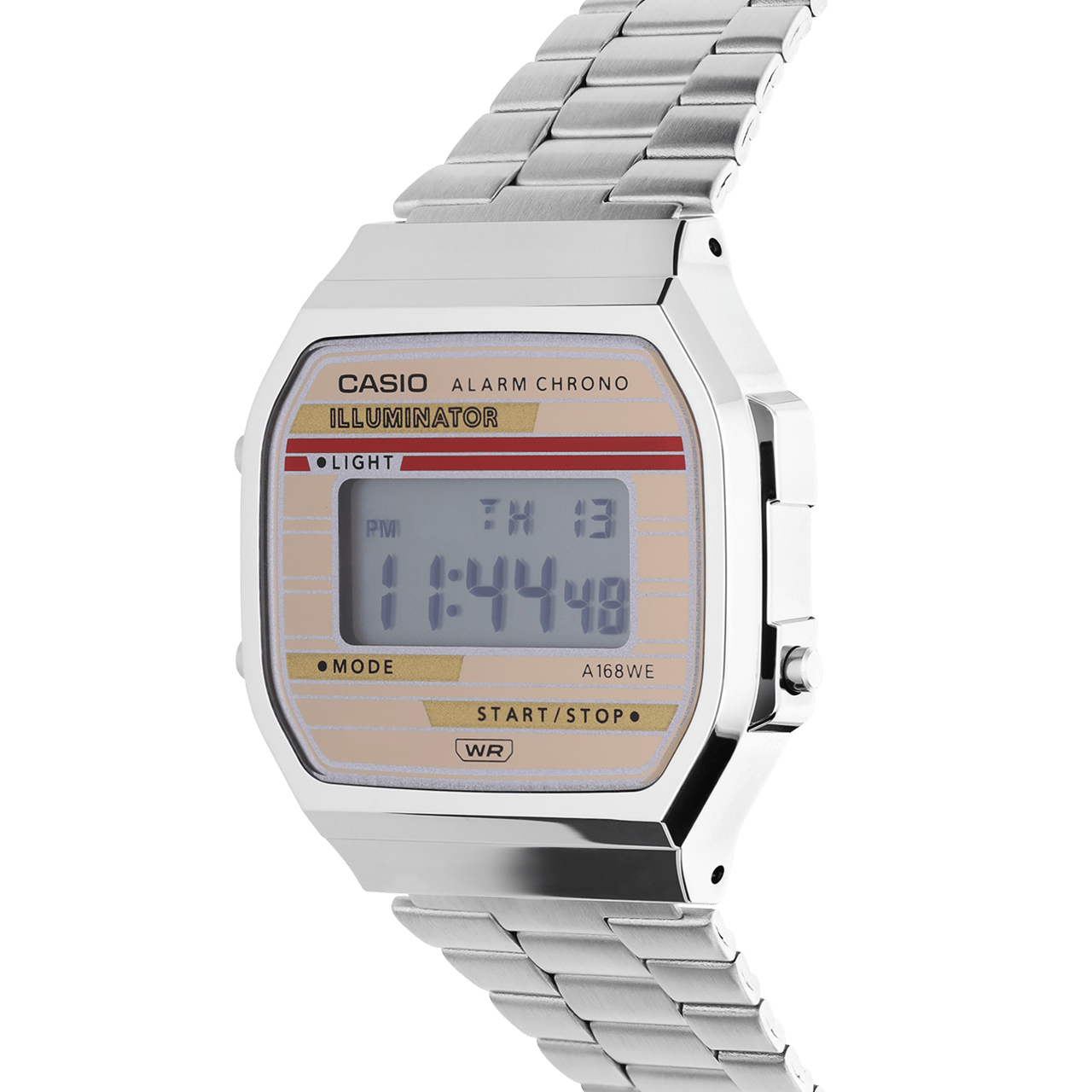Casio Armbanduhr im Retrolook, Silber, A168WEHA-9AEF