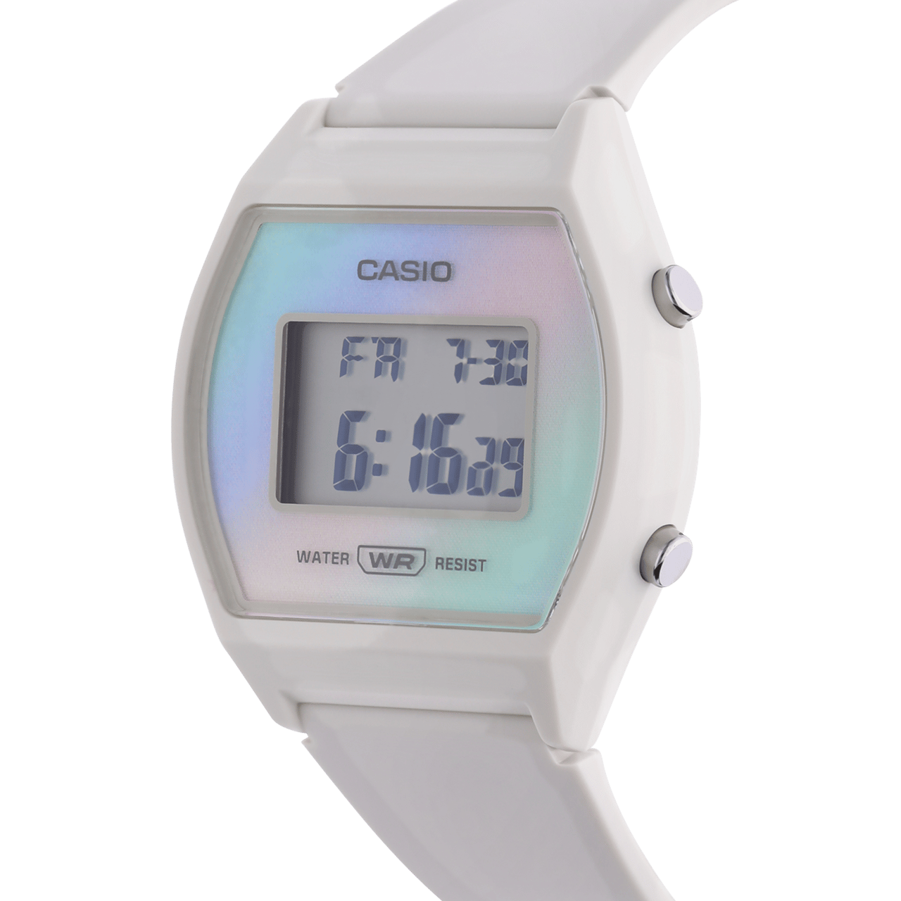 Casio Armbanduhr im Retrolook für Damen, Weiß, LW-205H-8AEF