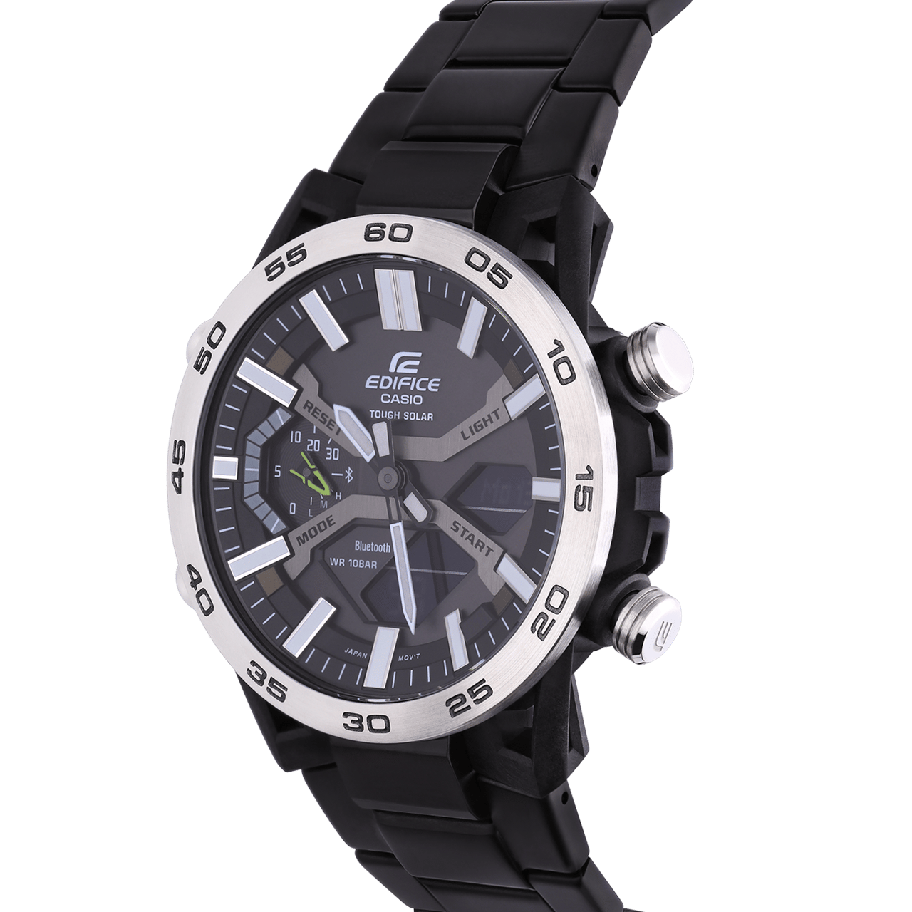 Edifice Uhr mit Armband aus Edelstahl, Schwarz, ECB-2000DD-1AEF