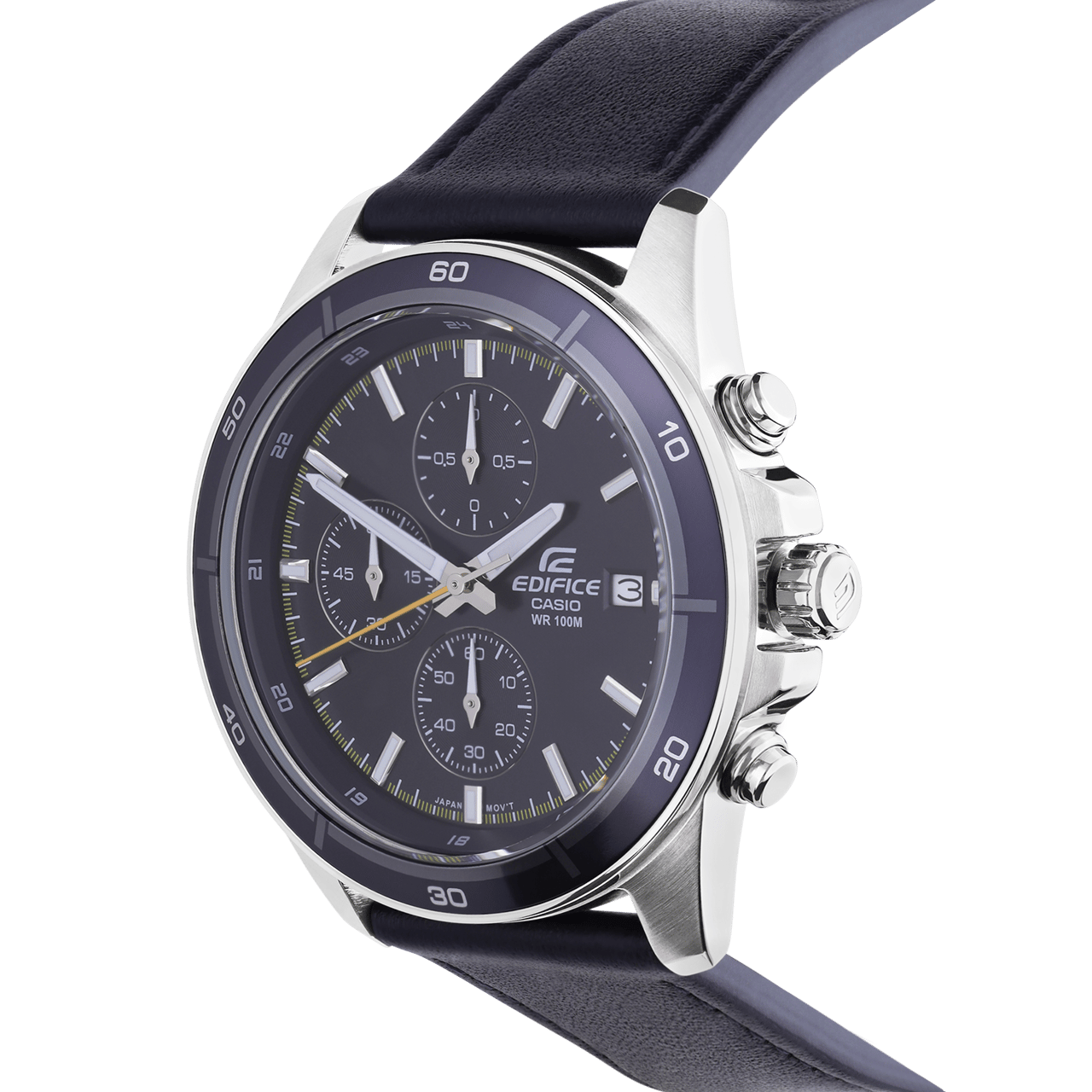 Edifice Uhr mit Armband aus Leder, Schwarz, EFR-526L-2CVUEF