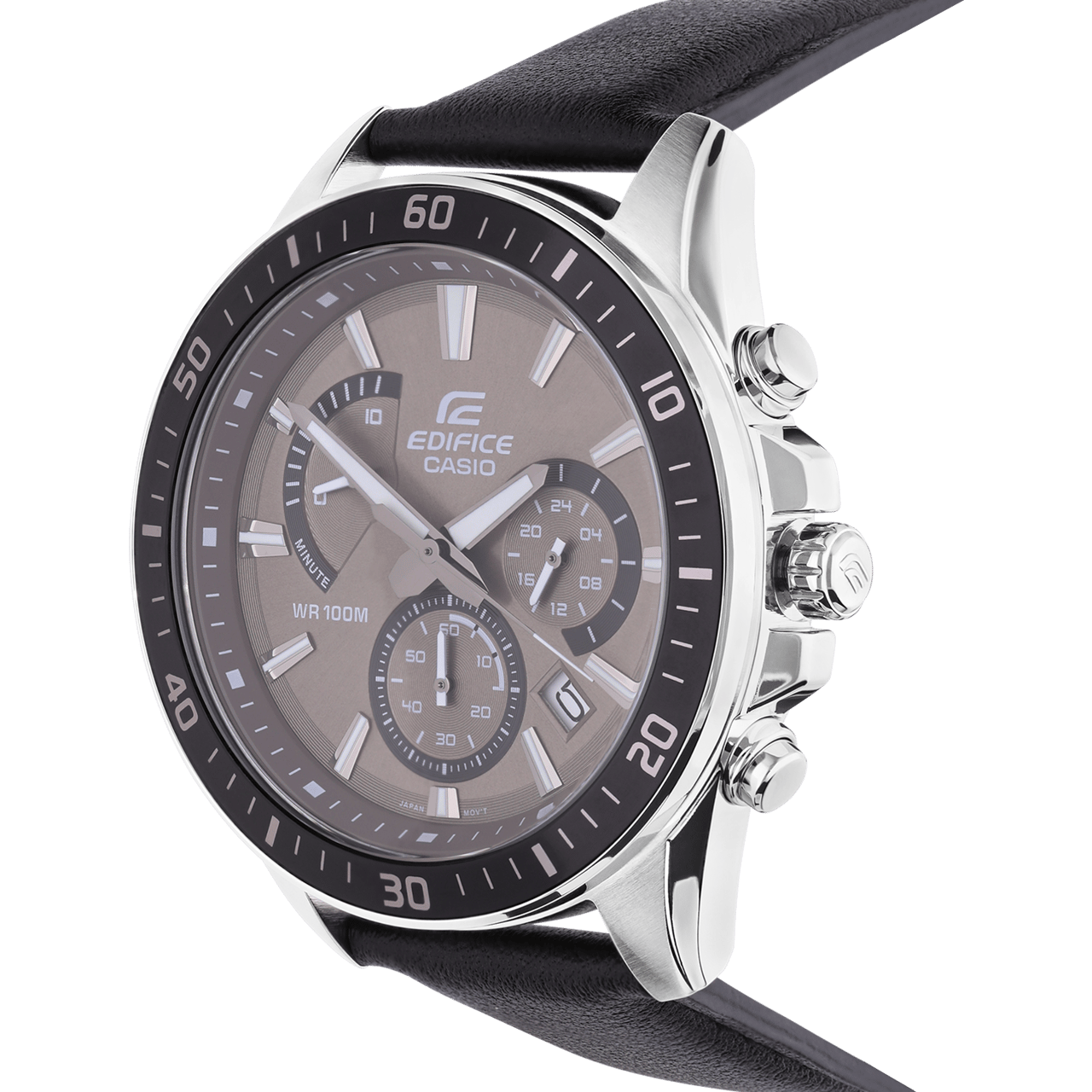Edifice Uhr mit Armband aus Leder, Schwarz, EFR-552L-5AVUEF