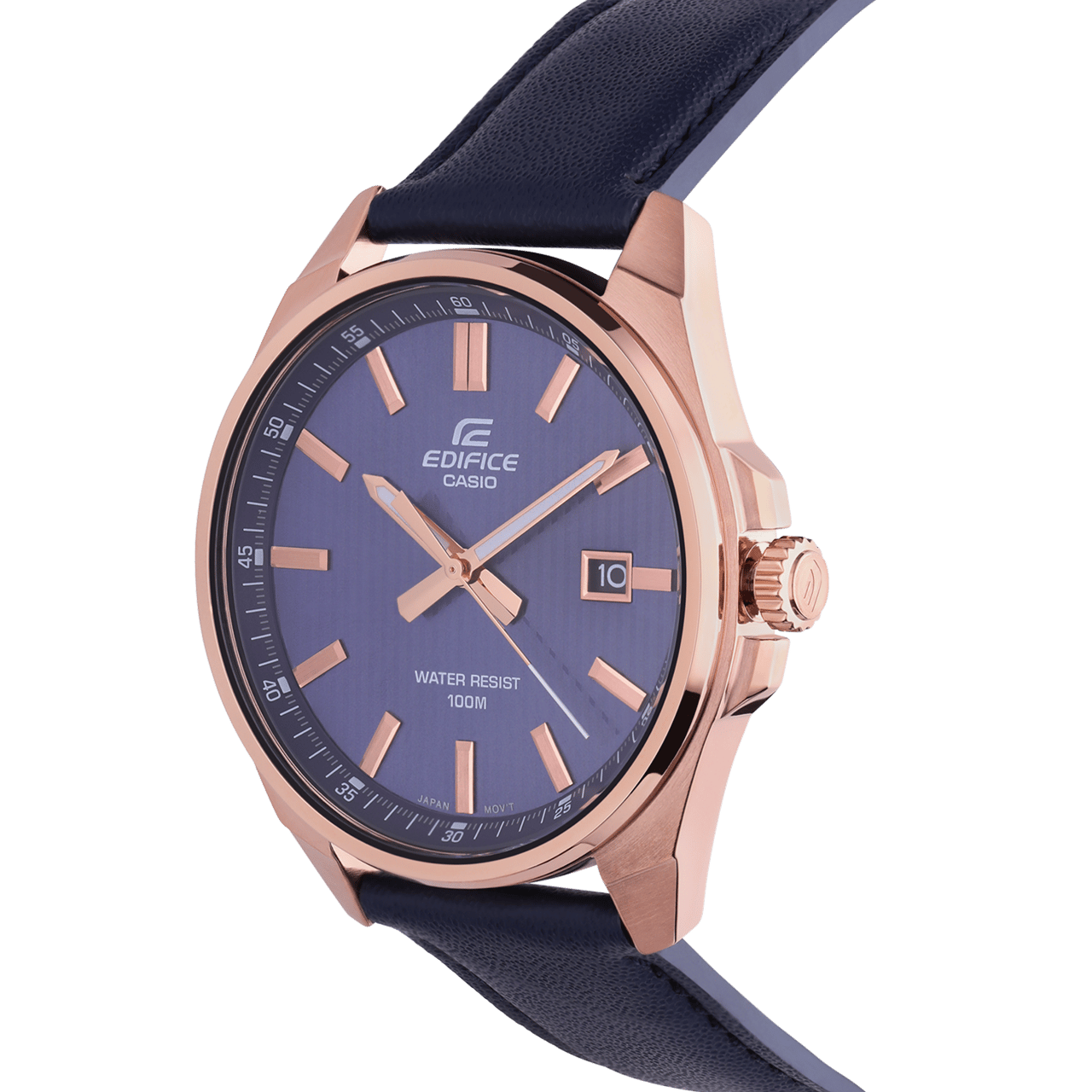 Edifice rosa Armbanduhr mit Armband aus Leder, Blau, EFV-150CL-2AVUEF