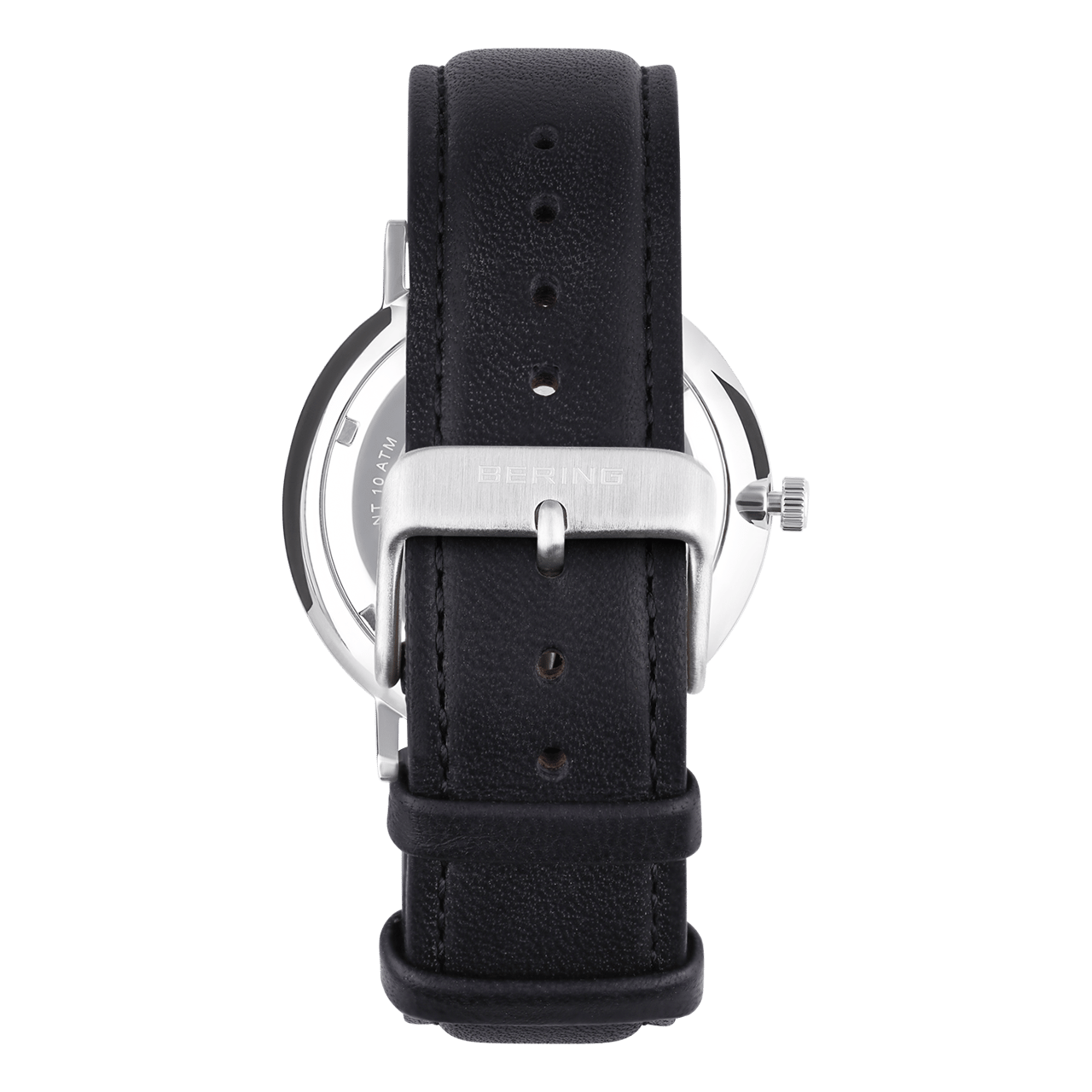 Bering horloge met leren band zwart 15439-402