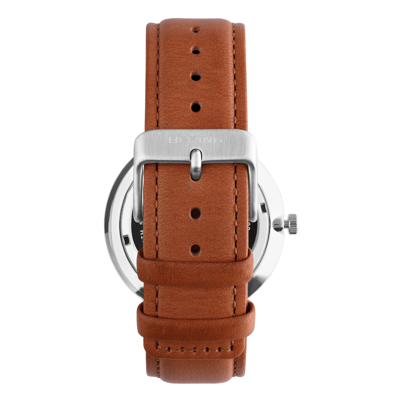Bering horloge met leren band bruin 15439-507