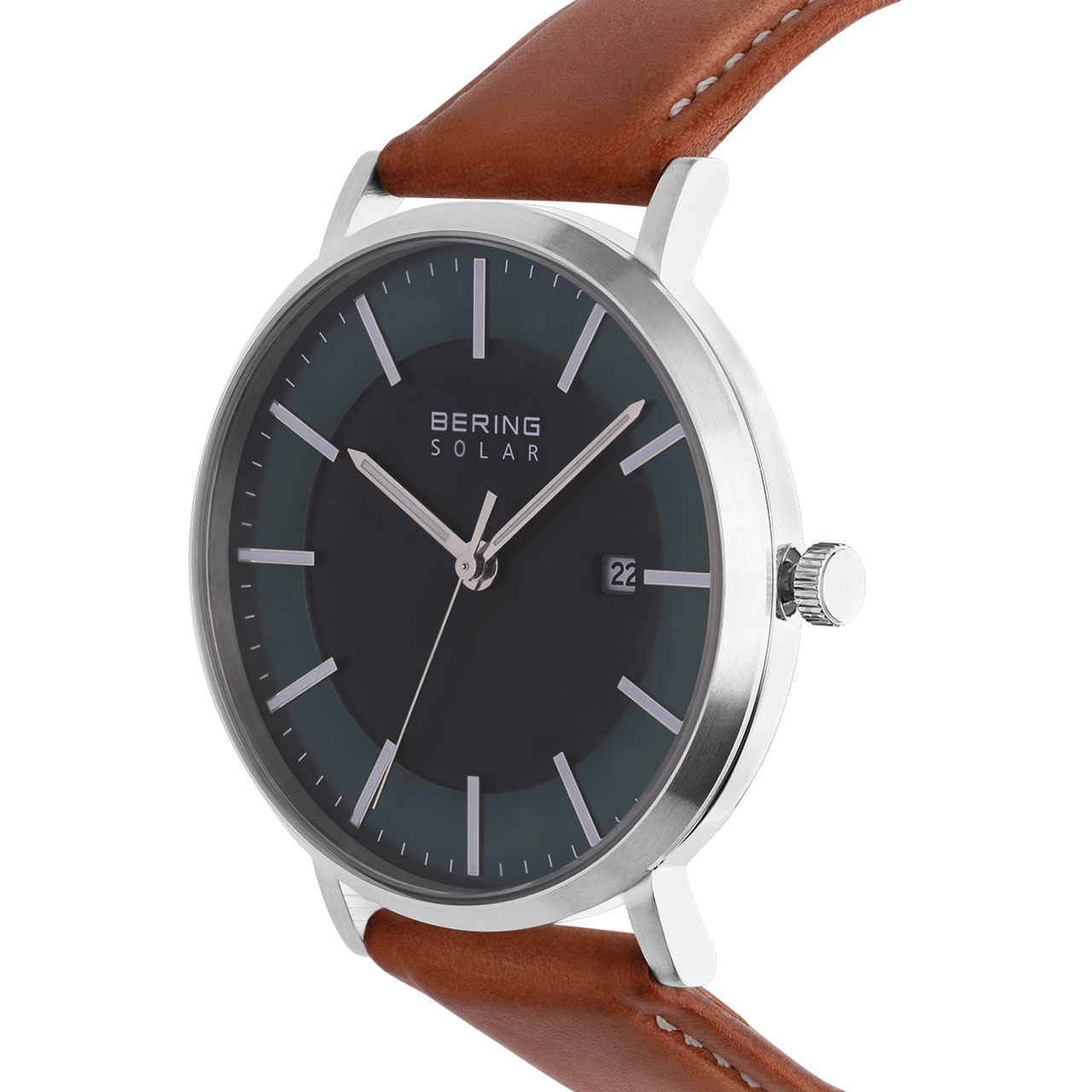 Bering horloge met leren band bruin 15439-508