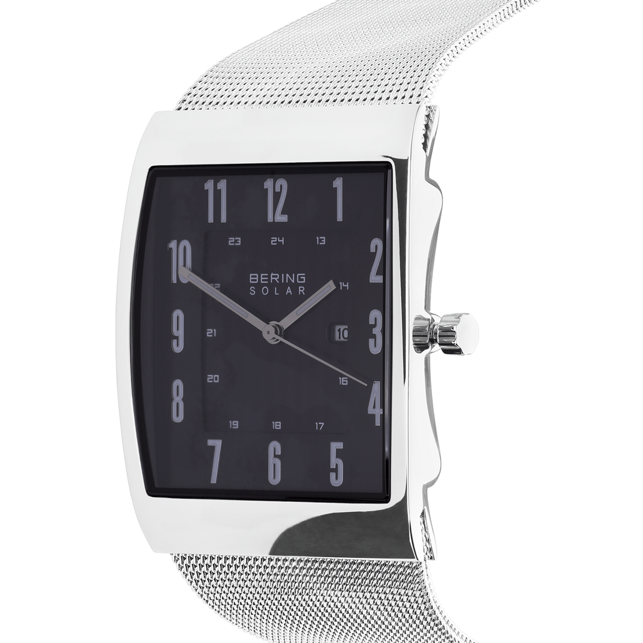 Bering Uhr mit Solarfunktion mit Armband aus Mesh, Silber, 16433-002