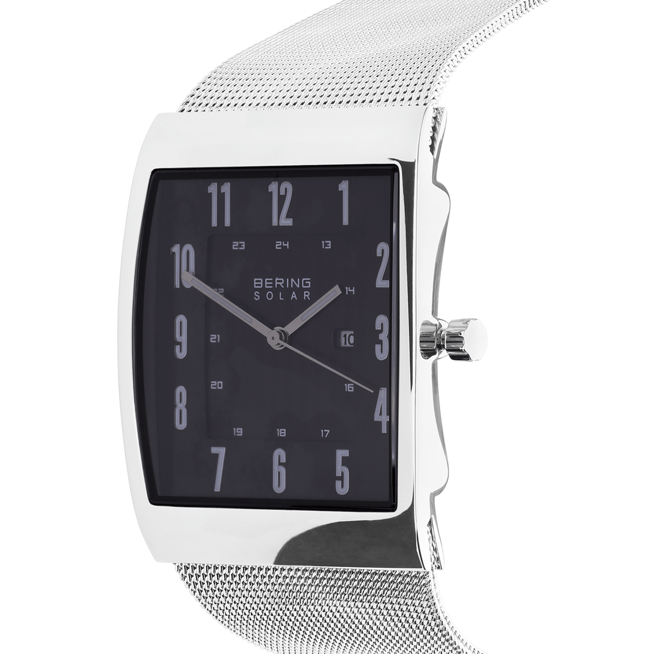Bering solarhorloge met mesh band zilver 16433-002