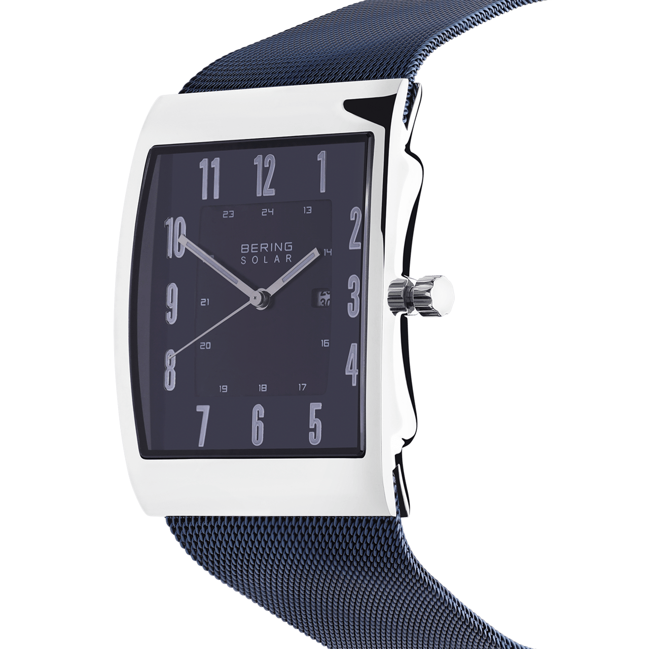 Bering solar horloge met mesh band blauw 16433-307