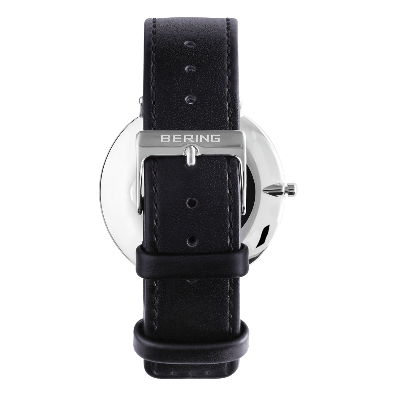 Bering horloge met leren band zwart 15739-404