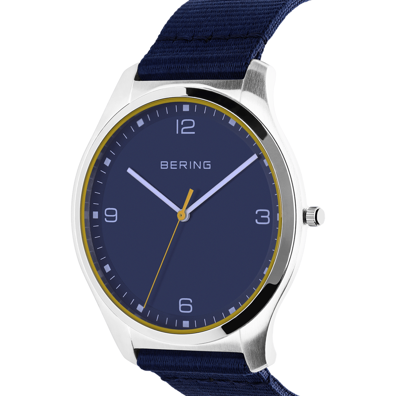 Bering Uhr mit Armband aus Stoff, Blau, 18342-507
