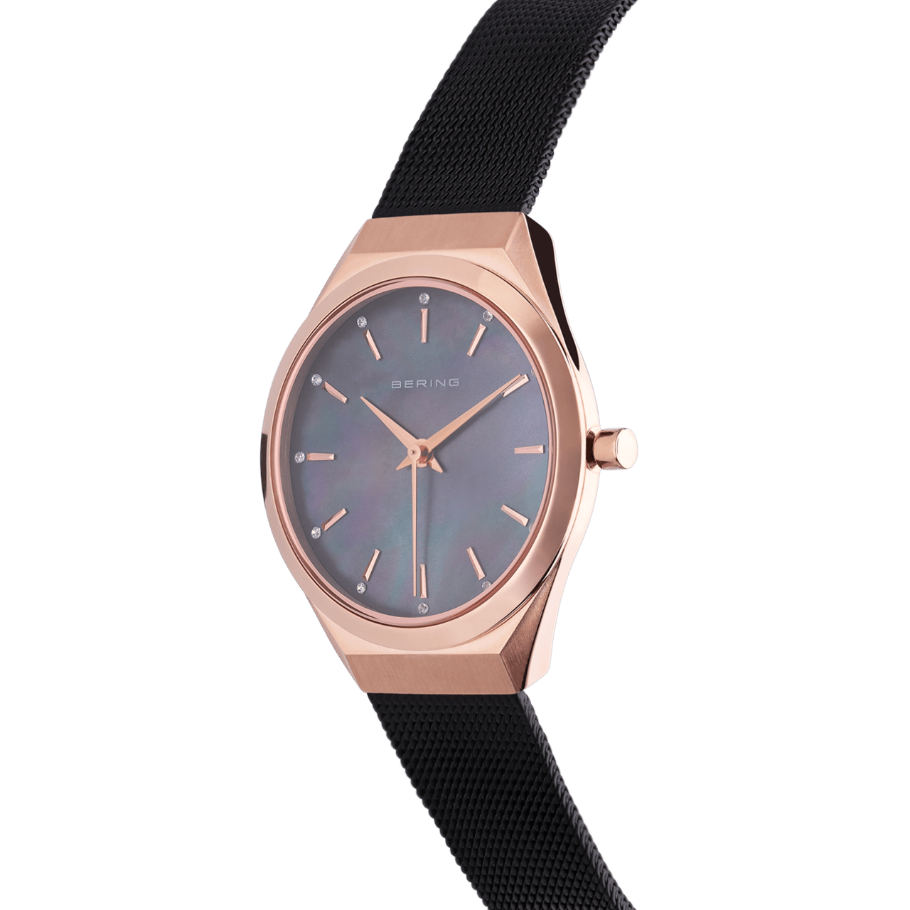 Bering horloge met mesh band zwart 18729-166