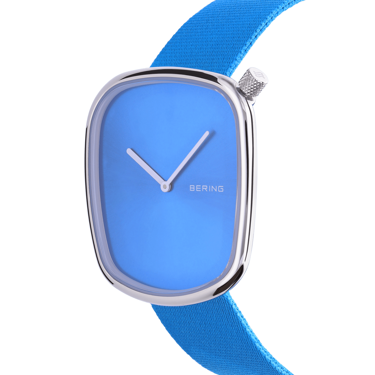 Bering Uhr mit Armband aus Stoff, Blau, 18034-308