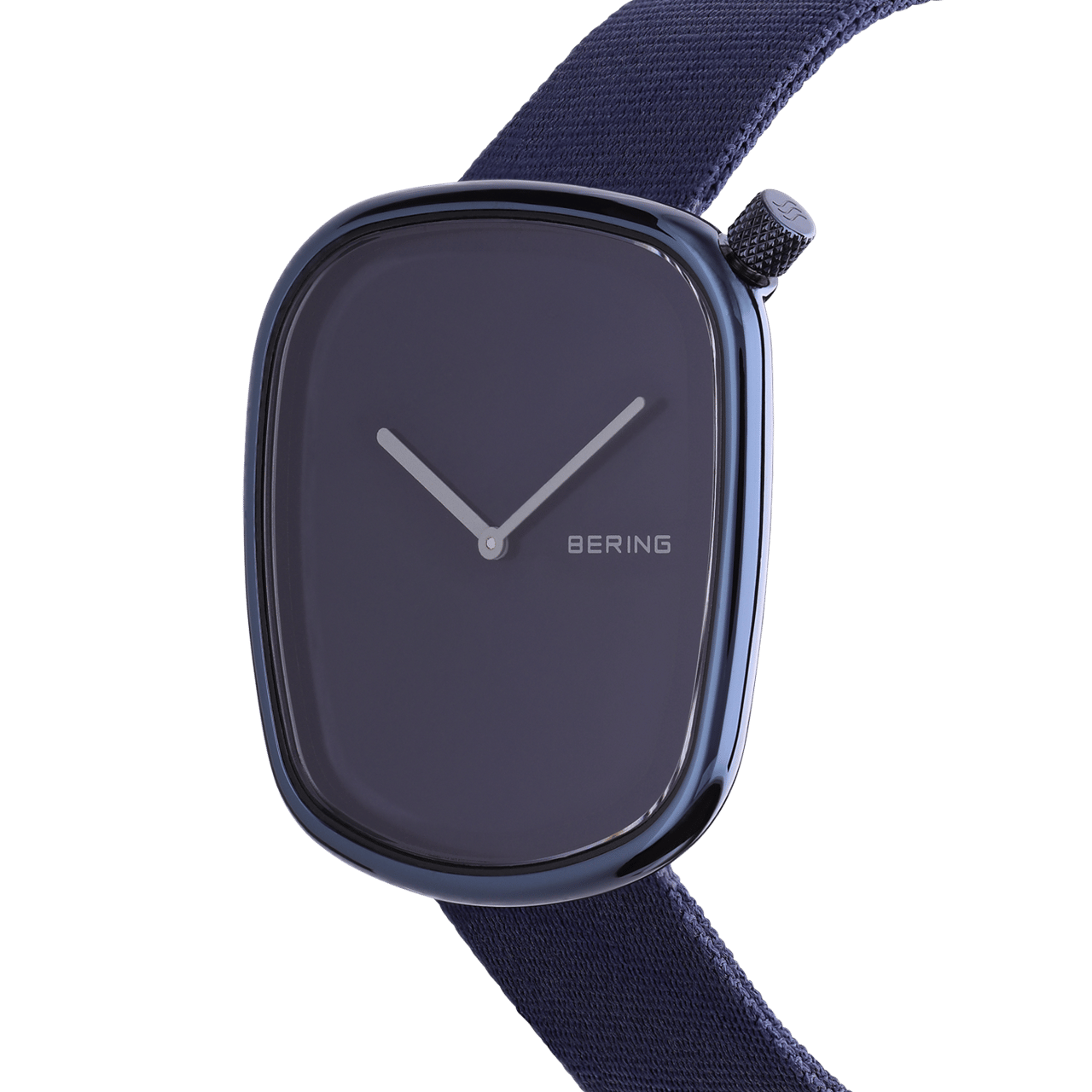 Bering horloge met stoffen band blauw 18040-397