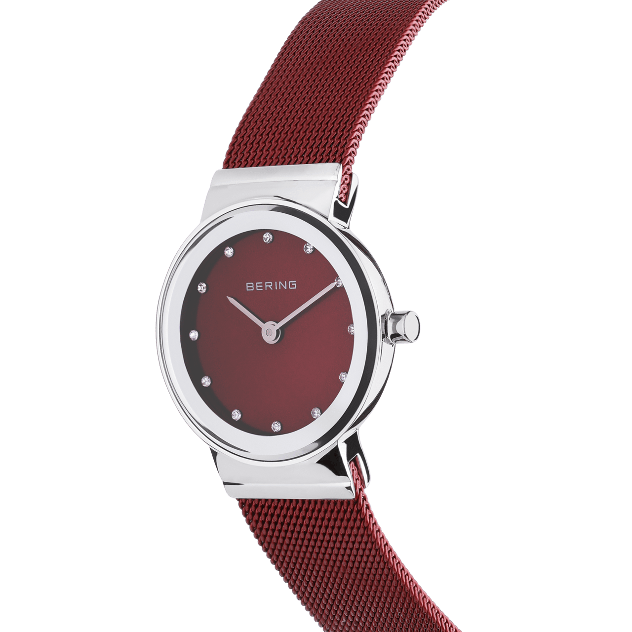 Bering Uhr mit Armband aus Mesh, Rot, 10126-303