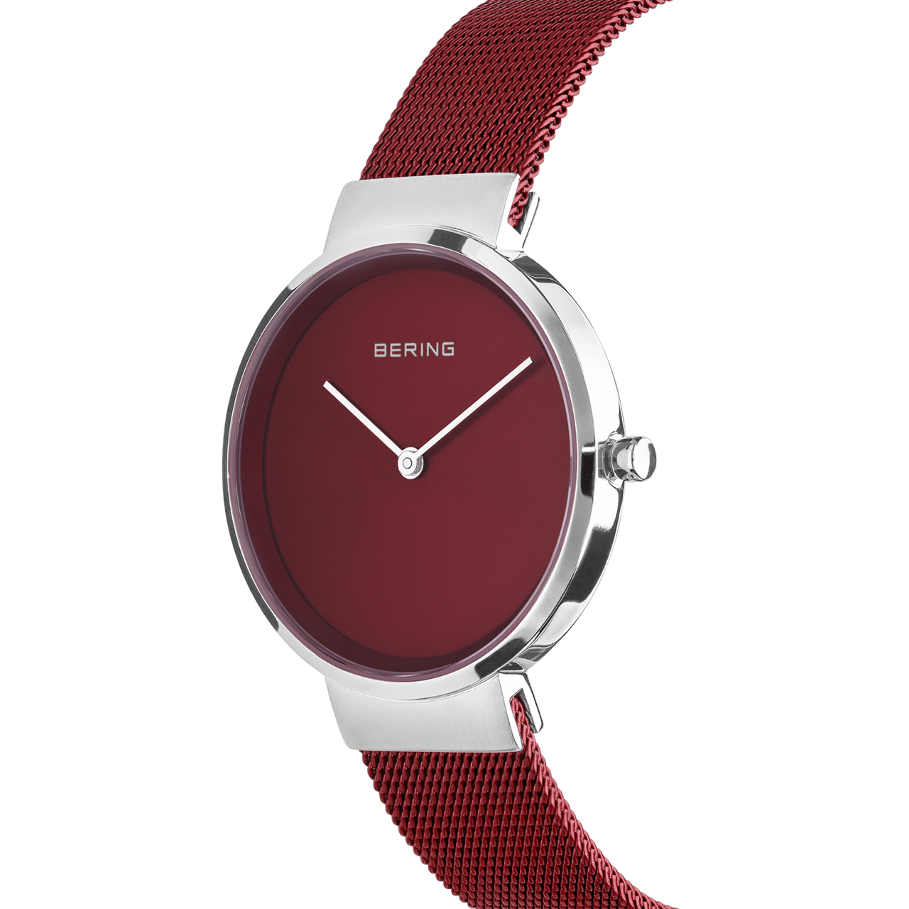 Bering horloge met mesh band rood 14531-303