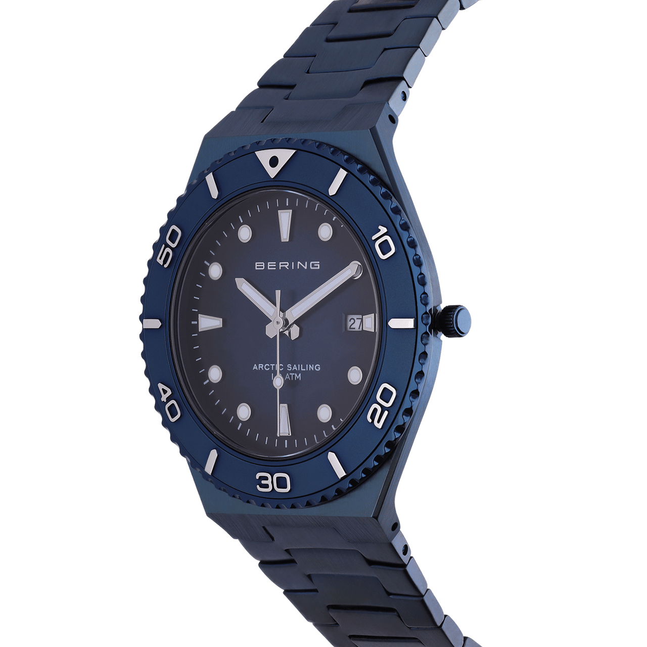 Bering horloge met stalen band blauw 18940-797