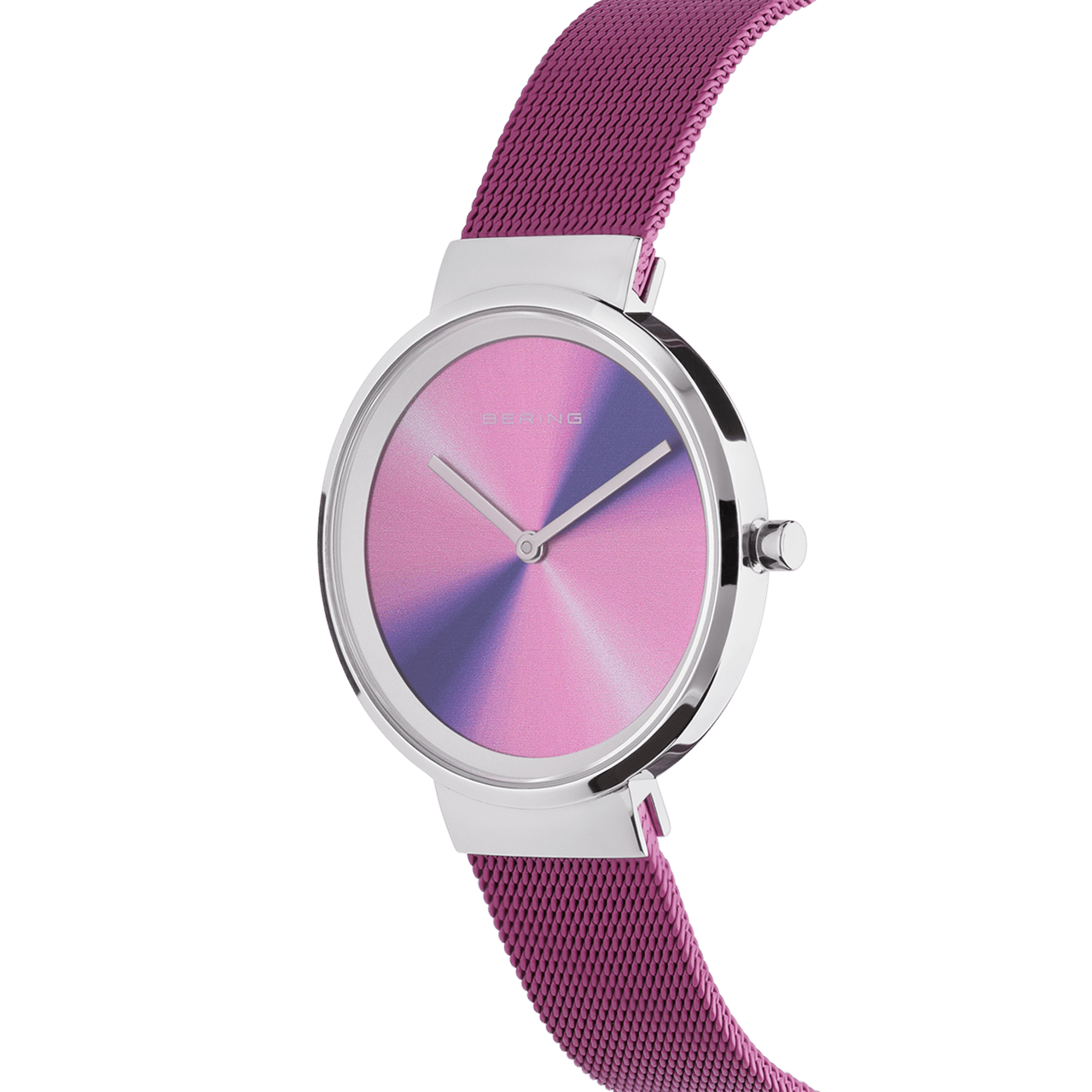 Bering horloge met mesh band lila 19031-909