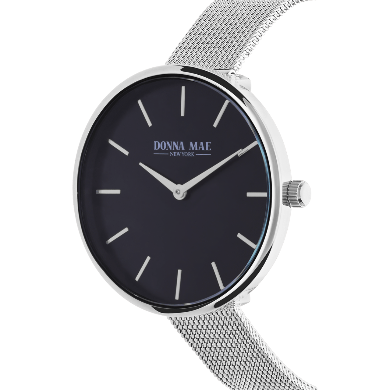 Donna Mae Uhr mit Armband aus Mesh, silberfarben