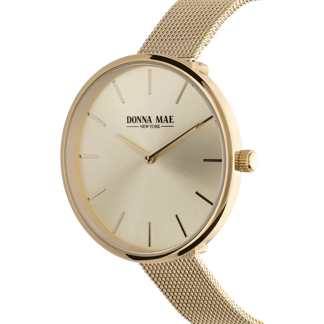 Donna Mae Uhr mit Armband aus Mesh, goldfarben