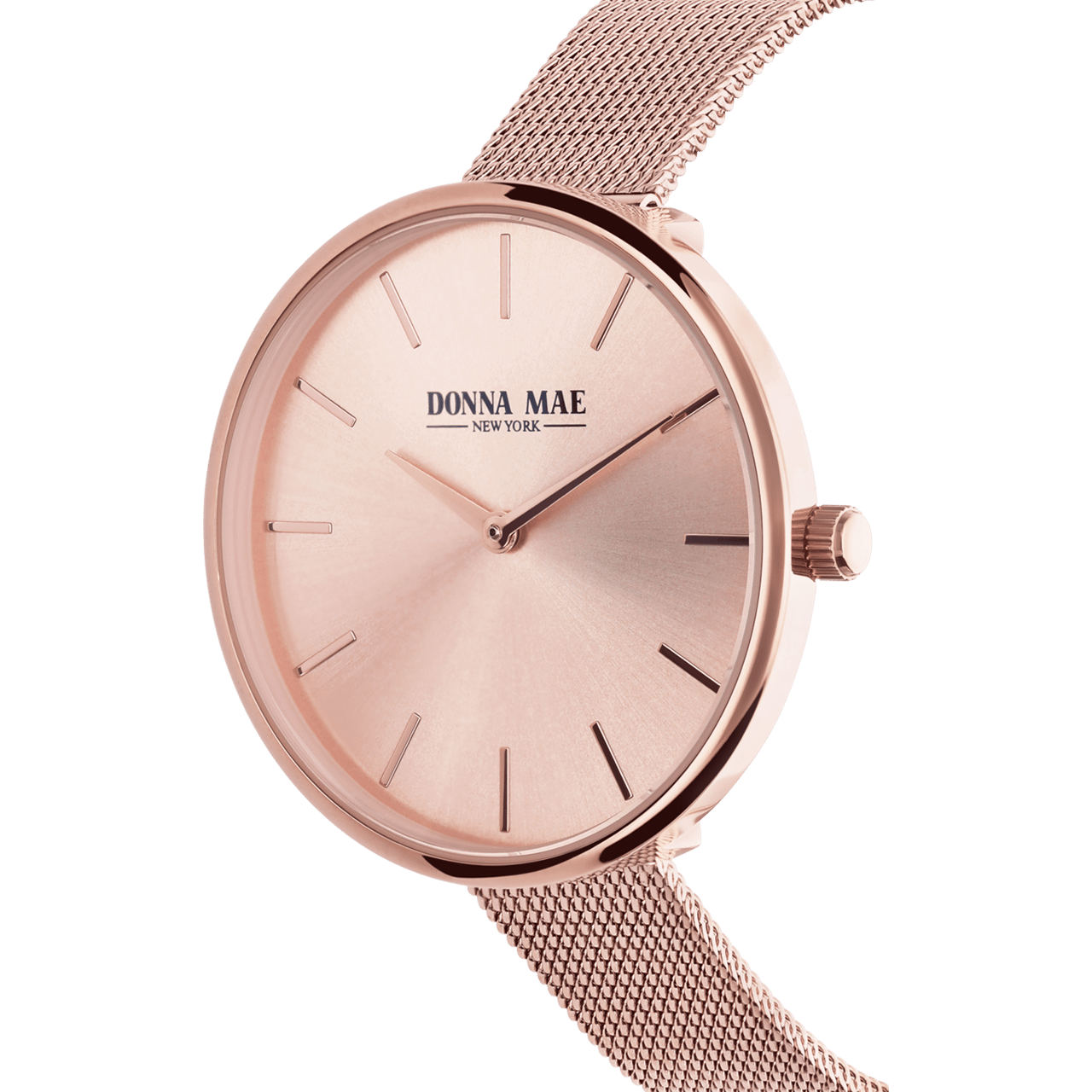 Donna Mae horloge mesh band rosé-kleurig