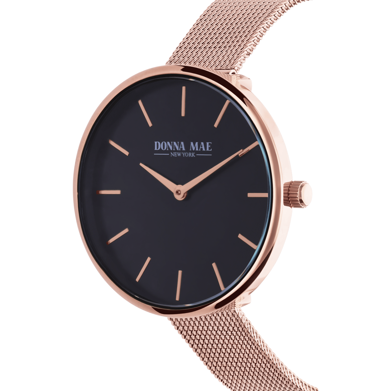Donna Mae Uhr mit Armband aus Mesh, roséfarben