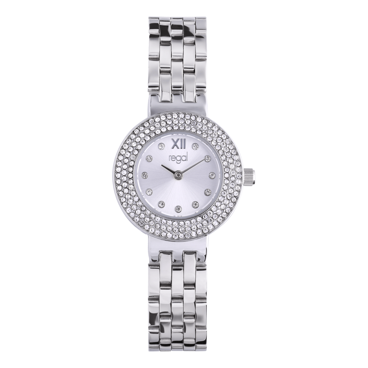 Regal Geschenkset Armbanduhr mit kostenloser Halskette, Silber