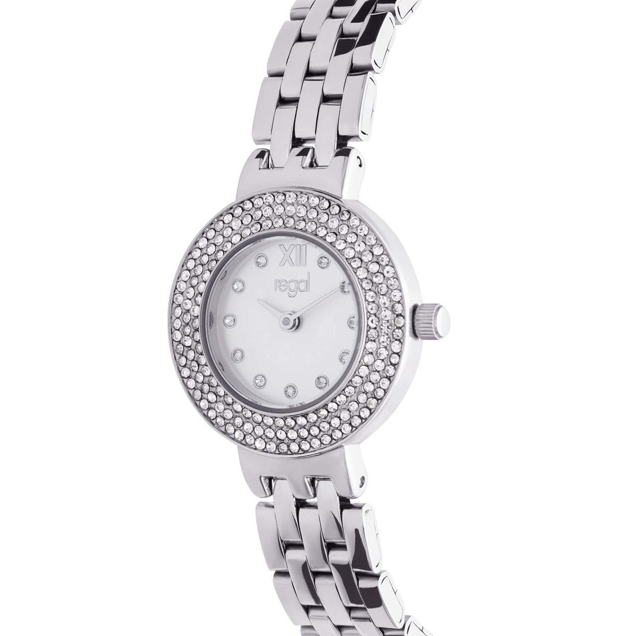 Regal Geschenkset Armbanduhr mit kostenloser Halskette, Silber
