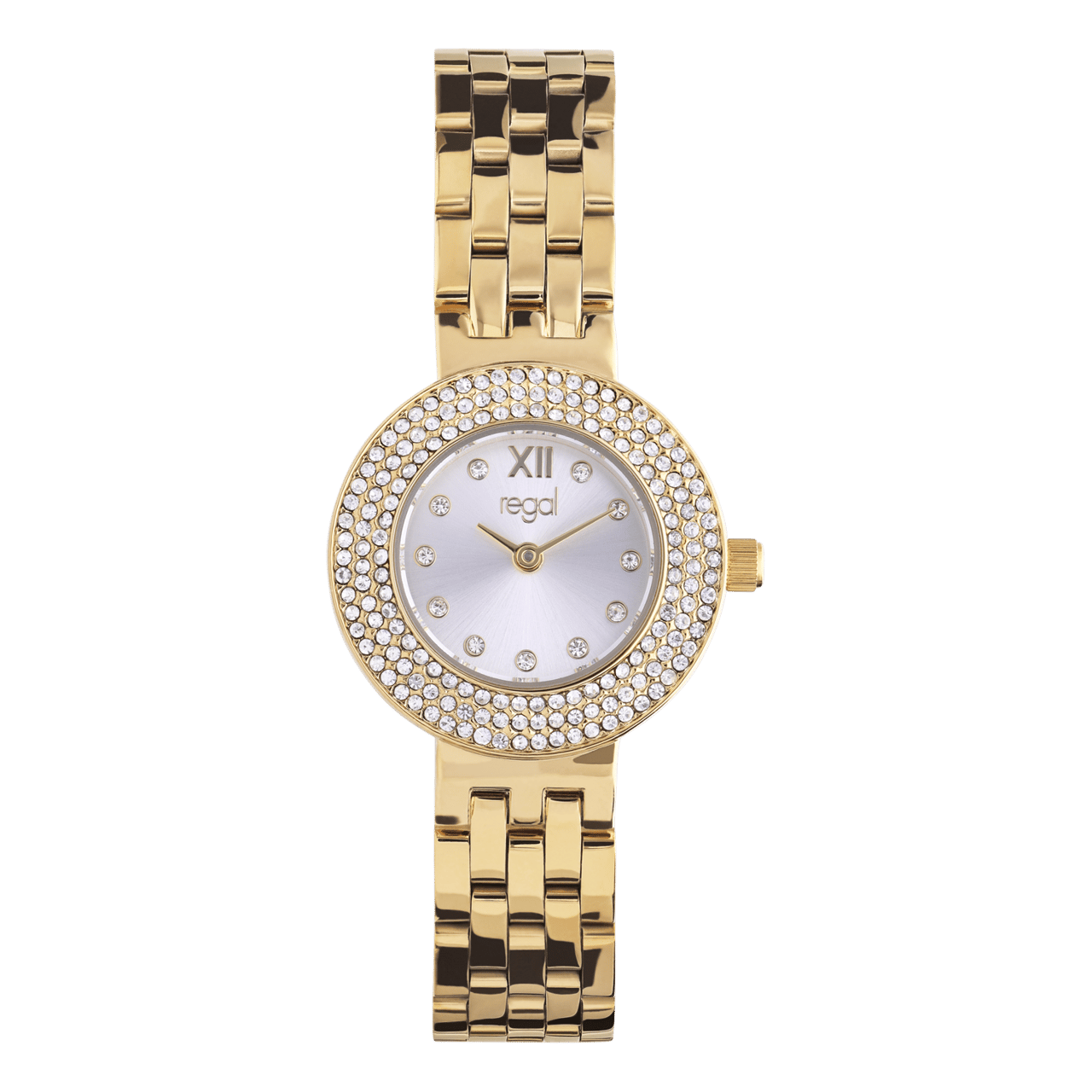 Regal Geschenkset Armbanduhr mit kostenloser Halskette, Gold