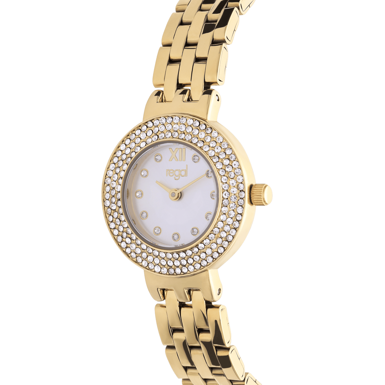 Regal Geschenkset Armbanduhr mit kostenloser Halskette, Gold