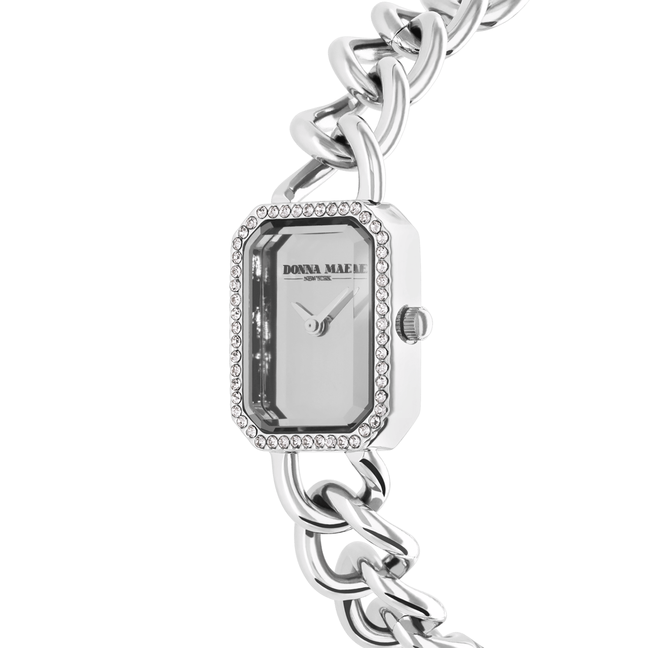 Donna Mae Uhr, silberfarben, mit Gliederarmband