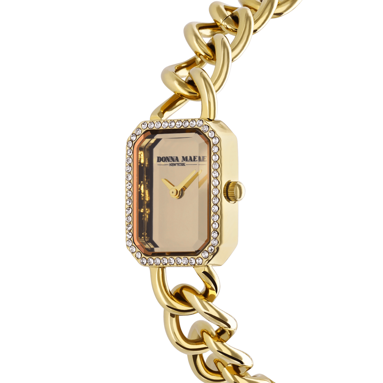 Donna Mae Uhr, goldfarben, Gliederarmband