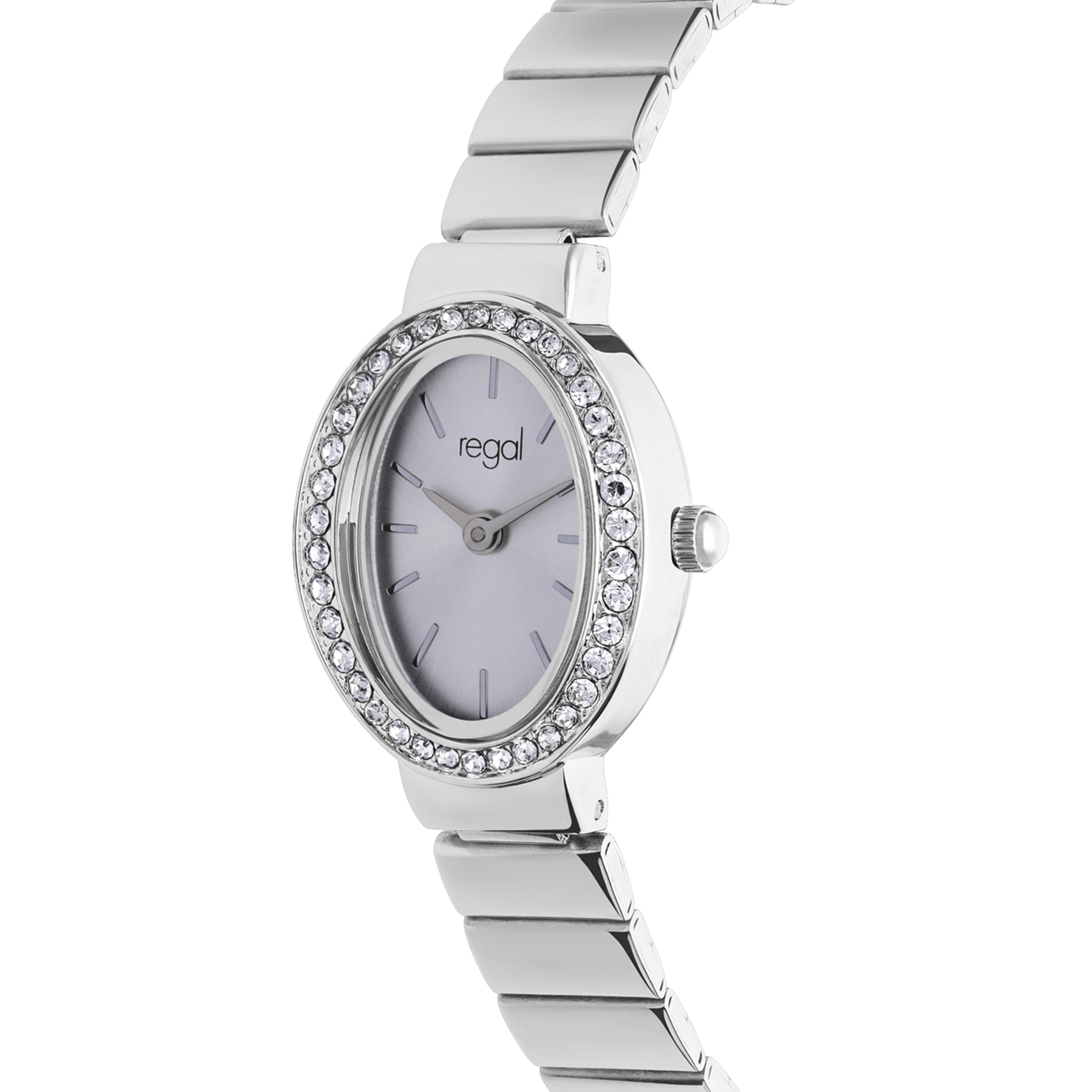 Regal dameshorloge zilver met steentjes