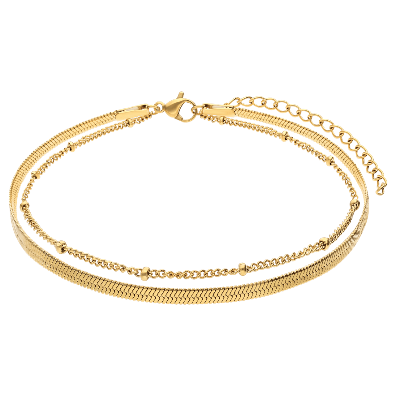 Stainless steel goldplated enkelbandje voor dames