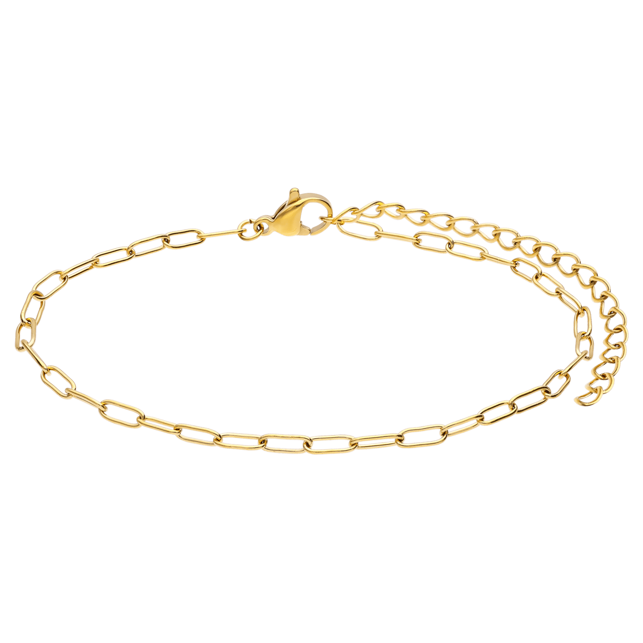 Stainless steel goldplated enkelband closed foreverschakel