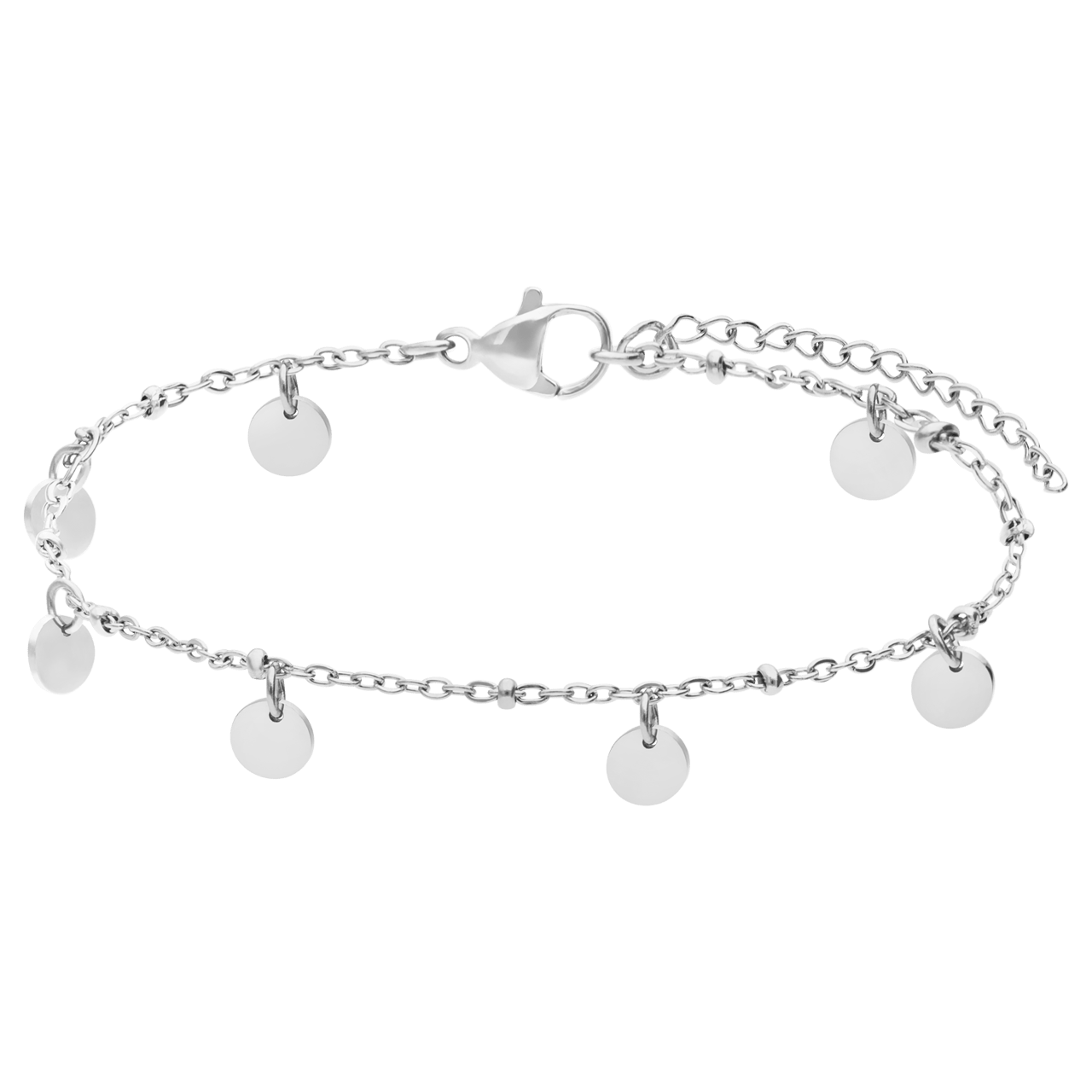 Stainless steel enkelband met disc