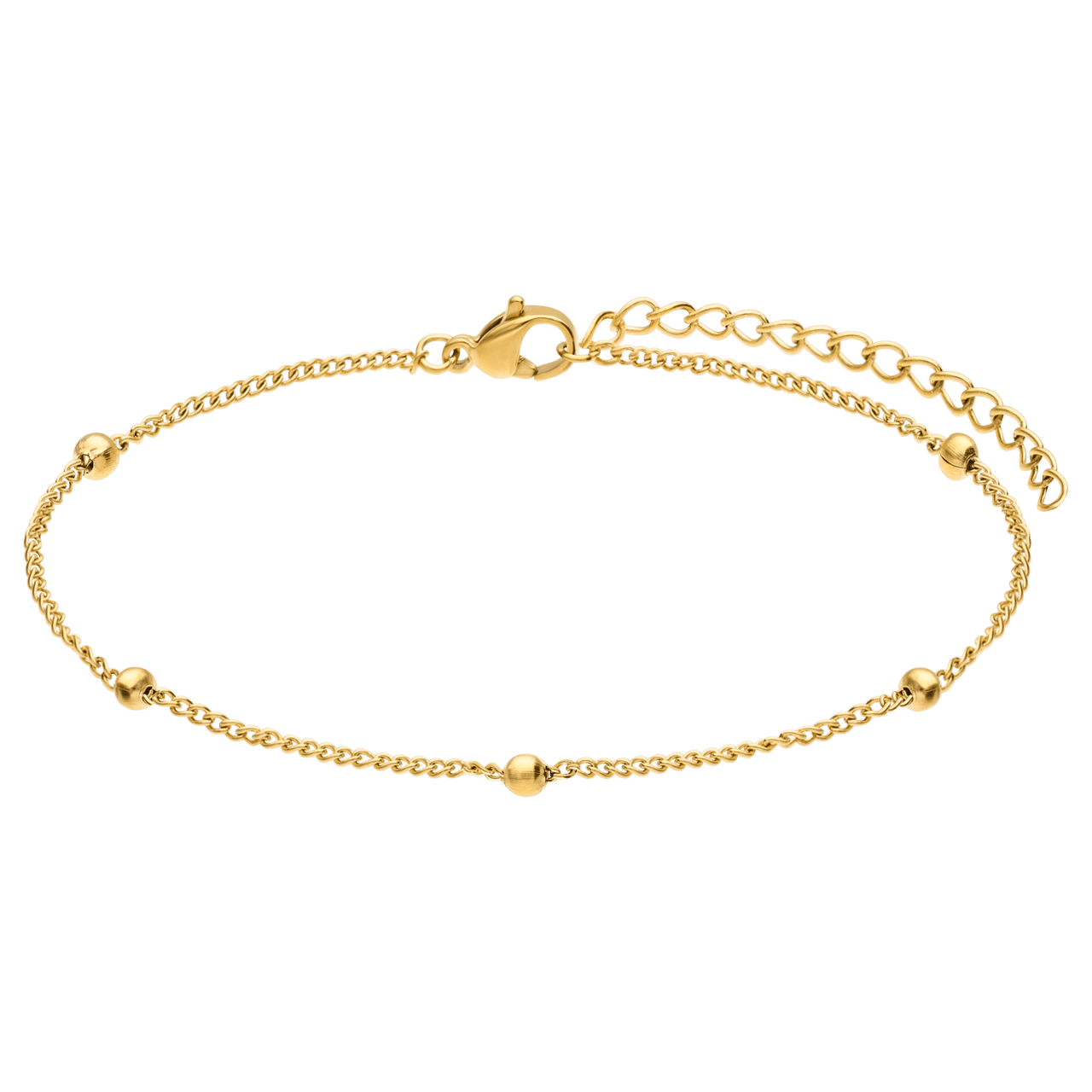 Stalen goldplated enkelbandje voor dames