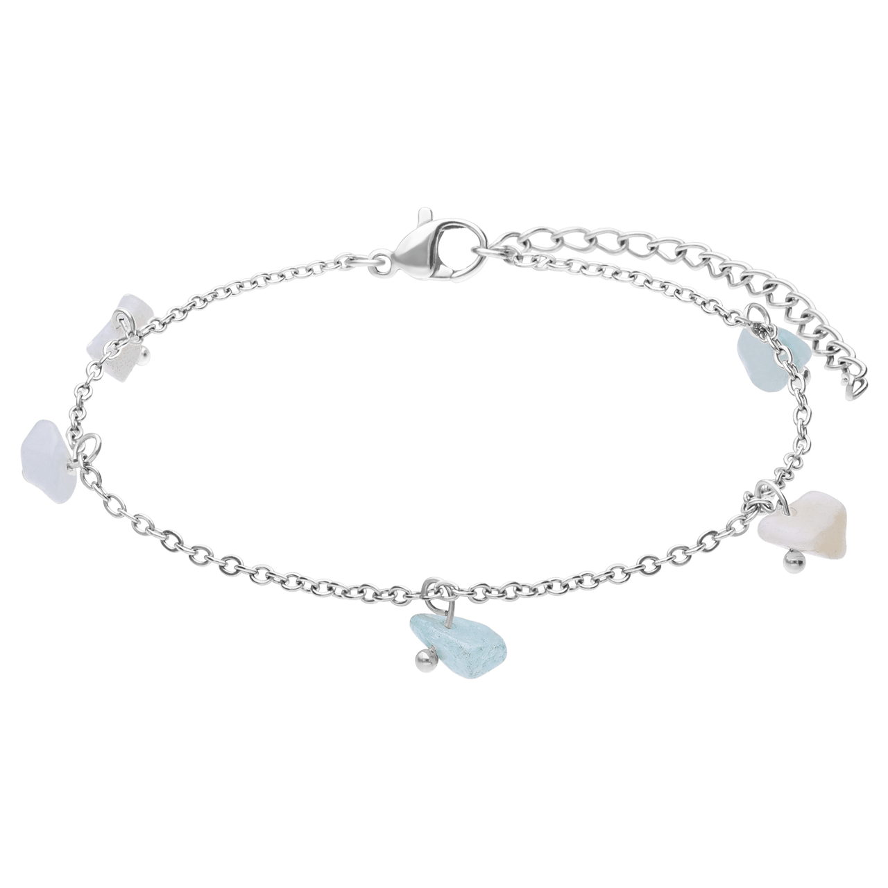 Stalen goldplated enkelbandje met amazoniet voor dames