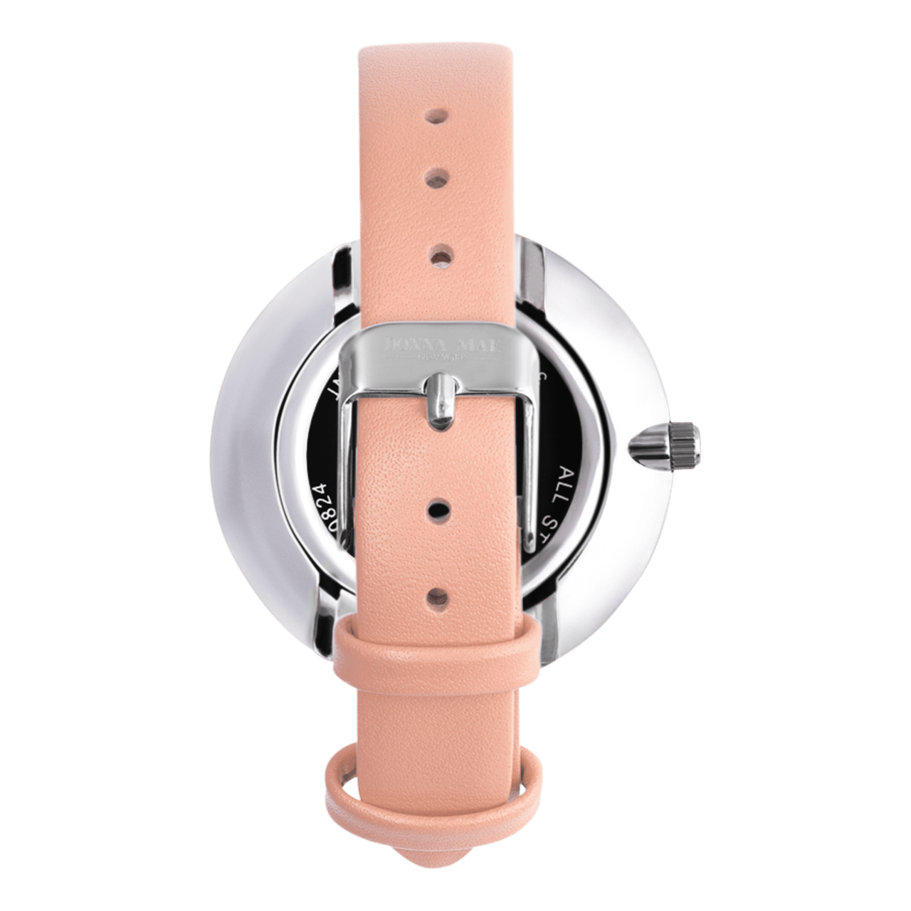 Donna Mae horloge leren band peach en zirkonia