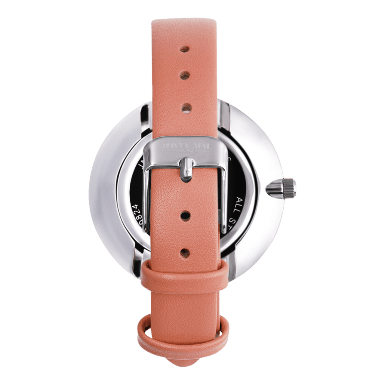 Donna Mae horloge oranje leren band en zirkonia