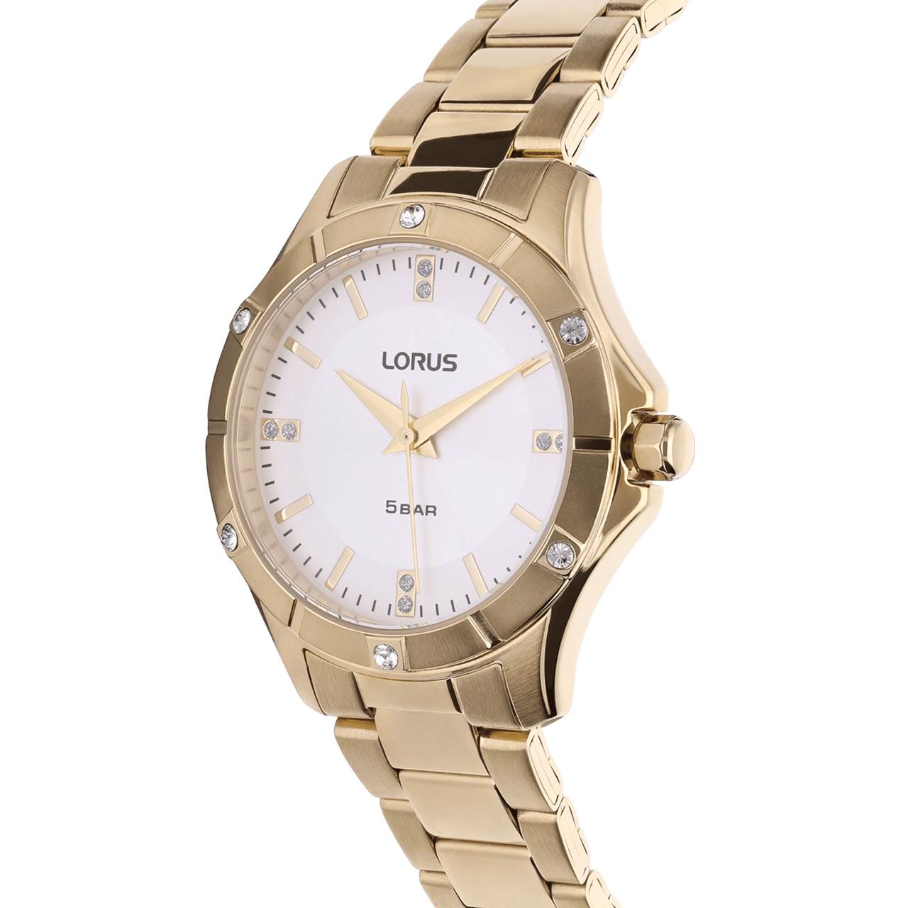 Lorus Damenuhr, Edelstahl, Gold, Zirkonia, RG282XX9
